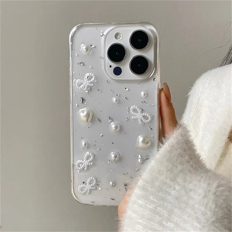 3D Pearl Bowknot Silver Foil P - Phone Accessories Wholesale In China reseña y precio