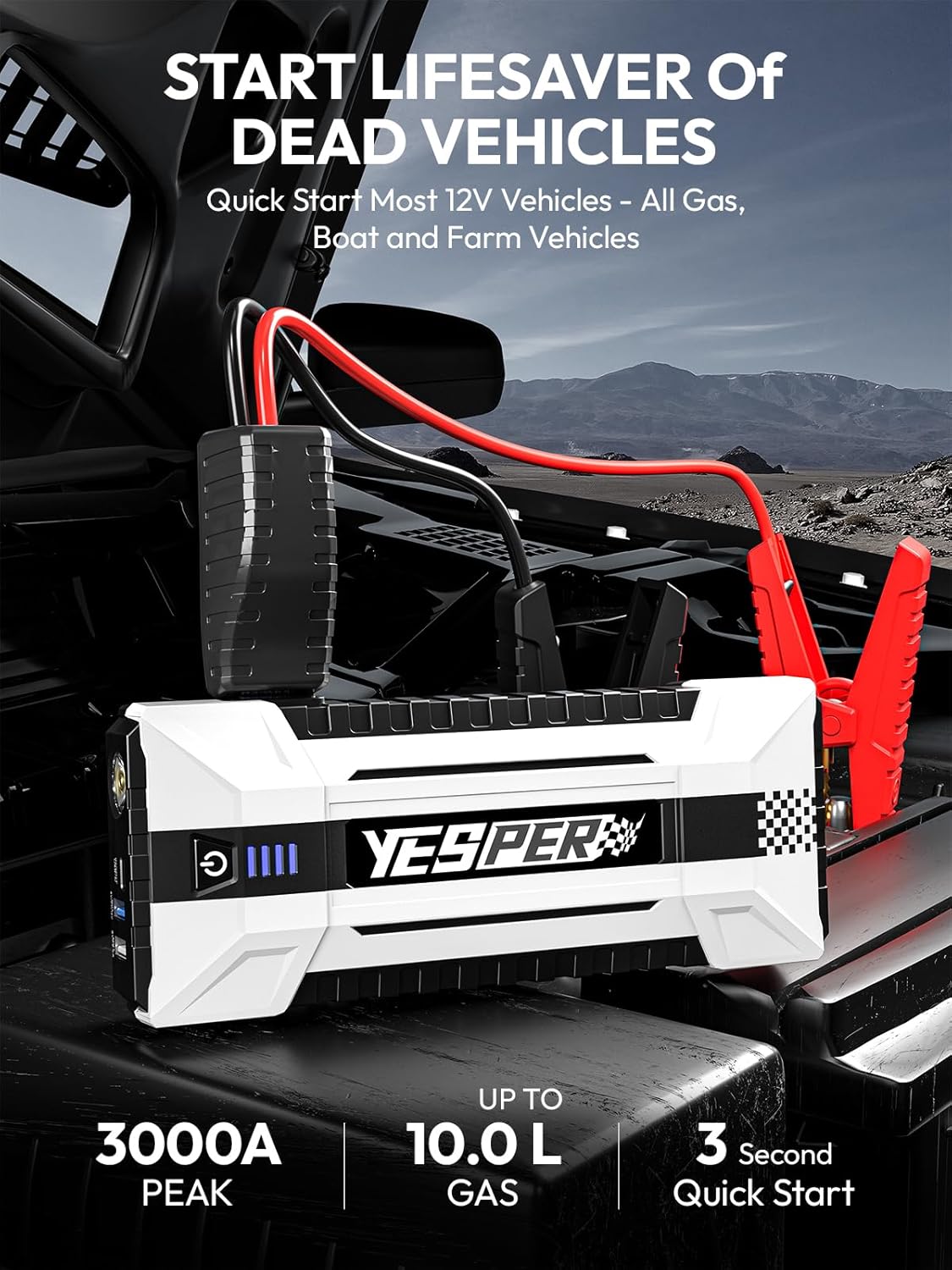 YEPSER YJS20 3000A Peak 12V Ca - Portable Charger 20000Mah reseña y precio