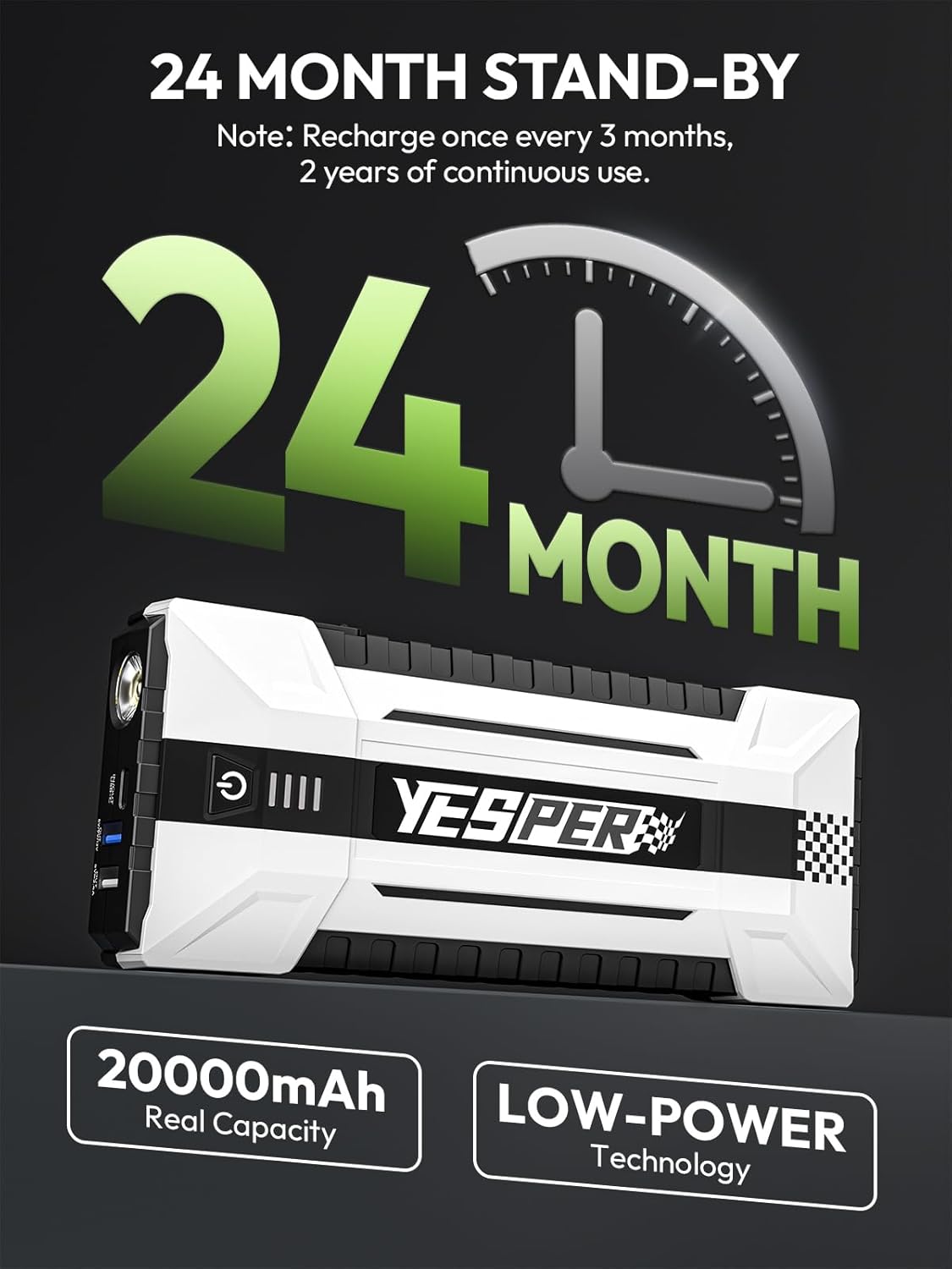 YEPSER YJS20 3000A Peak 12V Ca - Portable Charger 20000Mah reseña y precio