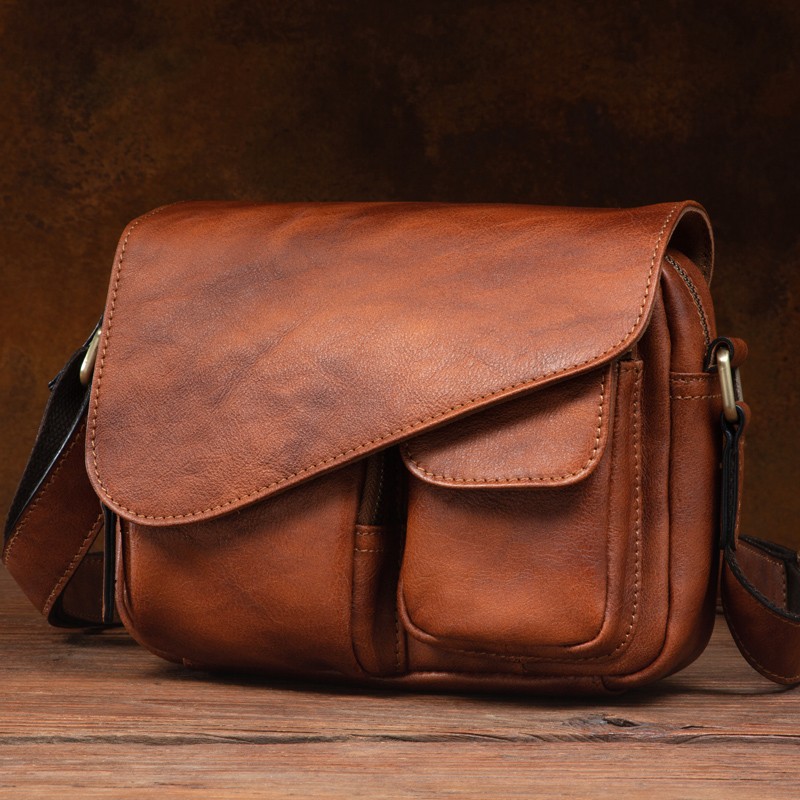 Men's Stylish Leather Shoulder - Phone Accessories In China reseña y precio