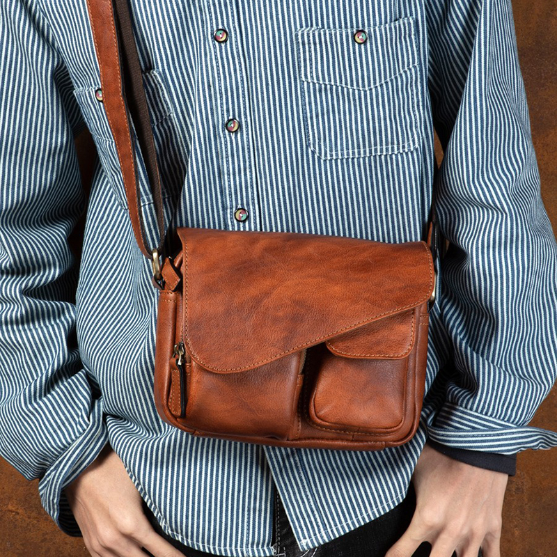 Men's Stylish Leather Shoulder - Phone Accessories In China reseña y precio
