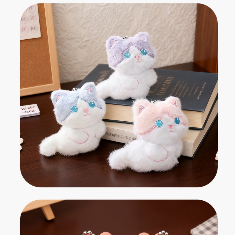  Cute Calico Cat Plush Keychai - Phone Accessories In China reseña y precio